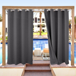 1 paneel V&auml;lisriidest Kardinad, Veekindel UV-kaitsega Blackout Kardin Aasadega, 3D Tekstuuriga Sise- ja V&auml;liskardinad Aeda, Pergola, Varjualuse jaoks 132x213cm tumehall v&auml;rv