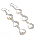 White Topaz Handmade 925 Sterling Silver Gift Jewelry Earring 2.76 j9y00
