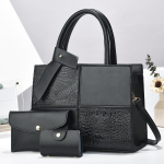 3 tk Krokodillimustriga K&auml;ekott ja Uus Lapitehnika Krokodillimuster & Suure Mahutavusega Kerge Crossbody Kott & Kaardi-rahakott