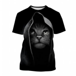 Muay Thai Kickpoks Kass S&auml;rk Unisex Naised Mehed 3D Tr&uuml;kk Laste Topid T-s&auml;rgid Streetwear Kiiresti Kuivav XXS