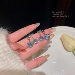 S925 H&otilde;be Kuukivi Armastuse K&otilde;rvar&otilde;ngad - Korea stiilis Kirsi Disain