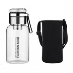 Klaasist veepudel L&auml;bipaistev lekkekindel joogin&otilde;u Tee mahlitass V&auml;litingimustes veepudel Kaasaskantav tihendusr&otilde;ngaga ja soojust isoleeriva kattega 750ML