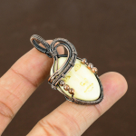 Cameo Face Handmade Copper Wire Wrap Pendant 1.97 m3z86