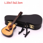 Mini Full Angle Folk Guitar Guitar Miniature Model Puidust minimuusikainstrumentide mudelite kollektsioon L: 20CM
