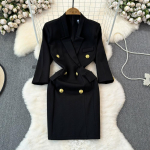 Kevad S&uuml;gis Naiste Vintage Must Kahe N&ouml;&ouml;biga Bleiser Kleit Mood Liibuv Mini L&uuml;hike Kontorit&ouml;&ouml; Kleit S must