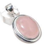 Natural Rose Quartz Gemstone 925 Sterling Silver Jewelry Pendant 2.05 y8i24