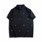 Suur Suurus Trend Niiskust Juhtiv Pehme Kvaliteetne Hingav Meeste Lahtine Polos&auml;rk--Kortsukindel Vabaaja Spordi L&uuml;hikeste Varrukatega Kaeluss&auml;rk 2XL must