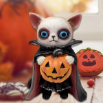 Animal Figurine Accent Piece for Halloween Decor on Bookshelf or Desk 7cmx6cmx10cm_Highlanding Cattle