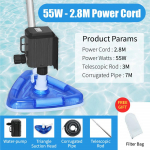 55W 2.8M Basseini Vaakumimemuv pump Basseini Tolmuimeja Veeimur Basseini Puhastusimeja Basseini Puhastust&ouml;&ouml;riist 55W-2.8M Power Cord