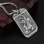 Fang Pai Pixiu ripats meeste ja naiste kaelakeed, kaetud trendika retroripatsiga rippn&ouml;&ouml;riga ehted 50CM(Necklace Size)