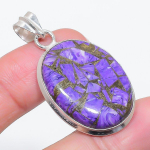 Natural Copper Charoite Gemstone 925 Sterling Silver Jewelry Pendant 1.81 y4t39