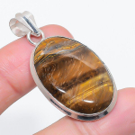 Natural Tiger Eye Gemstone 925 Sterling Silver Jewelry Pendant 1.97 b4s18