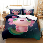 Kawaii looma Axolotl voodipesukomplekt Voodikate T&auml;iskasvanu Laste magamistoa kaunistus Tekikott Padjap&uuml;&uuml;rikomplekt &Uuml;heinimese Twin T&auml;is Suur Queen King Suurus EU Twin(135x200cm)