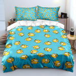 Jaapani Anime Pokemon Psyduck Tr&uuml;kitud Voodipesukomplekt Tekikott 1 Tekikott 2 Padjap&uuml;&uuml;ri T&auml;iskasvanute ja Laste Voodipesukomplekt Luksuslik EU Twin 135X200cm