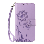 Reljeefse v&otilde;ilille nahast telefonikott Xiaomi Redmi 14C 13 13C 12 12C 10 9 9A 9C jaoks Redmi Note 14 13 12 12S 11 10 9 8 Pro rahakotikott 2 rihmaga Redmi 9A lilla