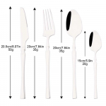 Kuldne 4 tk s&ouml;&ouml;giriistade komplekt L&auml;&auml;ne s&ouml;&ouml;giriistade komplekt roostevabast terasest lauan&otilde;ude nuga kahvel lusikas teelusikat&auml;is Kodu k&ouml;&ouml;k h&otilde;ben&otilde;ude komplekt