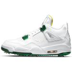 Air Jordan 4 Golf Masters Tournament Meeste Tossud Valge Metallik-Roheline Tour-Kollane CZ2439-100 40