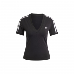Adidas Originals V-kaelusega V&auml;rviline Kitsa l&otilde;ikega T-s&auml;rk Naiste Topid Must IU2416 XS