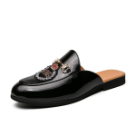Moodsad Uued Meeste Pooltossud Trendikad Tikandid Metalln&ouml;&ouml;biga Kingad Meeste Vabaaja Mules Mokassiinid Hingavad Loaferid Zapatos Hombre 43 must