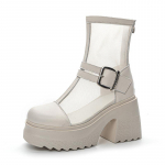 Mood 10 cm uus &otilde;hkv&otilde;rk hingav mootorratta poolsaapad ehtsast nahast kingad Moodsad sandaalid suvised naiste &otilde;&otilde;nsad saapad, naine 2024 34 beež