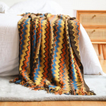 Boheemlaslik P&otilde;hjamaade Kootud Suvine Diivanikate & Kontori Uinakuvilt 127x180cm with fringe, 580g kohv