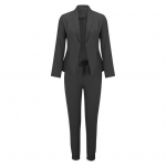 2 tk/komplekt Naiste pidulik mantel ja p&uuml;ksid komplekt Pikkade varrukatega Slim Fit Rev&auml;&auml;riga kampsun Keskmise pikkusega jakk Elastse v&ouml;&ouml;kohaga pliiatsl&otilde;ikeline M tumehall v&auml;rv