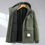 Talvine uus meeste puuvillane polsterdatud mantel, paksendatud pluss suured mehed, trendikas moekas suures suuruses meester&otilde;ivad talvemood puuvillane polsterdatud mantel 5XL armee roheline v&auml;rv