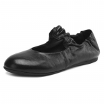 Moodne disainer Retro Madalad Naiste Lamedad Kingad 2025 Uus Mood Nahkriie Pehme Tald Lamedad Kingad Vabaaja Mugavad Slip-On Naiste Kingad 35 must