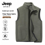 JEEP SPIRIT Men's Winter Double-Sided Fleece Stand Collar Vest 2XL