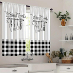 2 tk Talumaja K&ouml;&ouml;gi Kardinad, Tunneliga Volang Kardin, Kohviku Kardinate Astmed, Akende Kaunistus K&ouml;&ouml;gile 50W160H(CM)x2Panel&Rod Pocket white