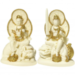 YUYAKESHI Bodhisattva kuju, Samantabhadra ja Manjusri, Dekoratiivne kuju, Feng Shui v&otilde;lu, Peamine jumalus, &Otilde;nne palve, Kookosp&auml;hkel,