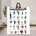 Riiklik M&auml;nguanime Flanellist Tekk Pikslim&auml;ngud Multikas Magamistoa jaoks Kootud Tekk V&auml;litingimustes Pehme Hingav 30x40in