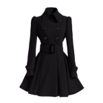 Mantel naiste stiil Slim Fit pikk naiste villane mantel v&ouml;&ouml; villane mantel naiste L black