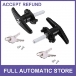 TWO Truck Cap Locking T-Handles for Pickup Truck Camper Shell w 4 Keys Universal