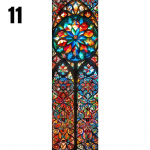 Euroopa stiilis v&auml;rviline kiriku vitraažkile, vintage klaaskleebis, kodu, vannitoa ukse dekoratsioon, privaatsusaknakiled 40x100cm