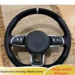 Car Steering Wheel Cover For Volkswagen VW Golf 7 GTI Golf R MK7 VW Polo GTI Scirocc ized Suede Leather DIY Steering Wheel Blue Thread