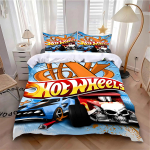 Tekikott Padjap&uuml;&uuml;r Voodipesukomplekt T&auml;iskasvanud Poiss T&uuml;druk Magamistoa Kaunistus Laste Kingitus &Uuml;heinimese Kaheinimese Suur Suurus Kuum W-Wheels Autod EU Double 200x200cm