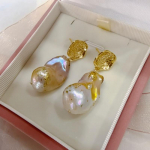 Looduse kingitus, loomulik pronks eriv&auml;rvilised erikujulised barokk-p&auml;rlk&otilde;rvar&otilde;ngad, kuldleht, kalasaba k&otilde;rvar&otilde;ngad, h&otilde;ben&otilde;elad One size