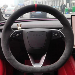 Hand-Stitched Non-Slip wear resistant Suede Car Steering Wheel Cover For Tesla New Model 3 Highland 2024 car Accessories 1