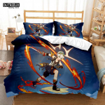 Genshin Impact Animatsioon Multikas Pehme Ja Mugav Kohandatav Tekk Voodipesu Komplektid Voodipesu Komplekt Luksuslik Tekikate EU Single(135*200cm)3pcs