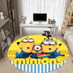 1 tk Minions Kontori &Uuml;mmargune Vaip, Magamistoa Elutoa Kodu Dekoor, Toa Dekoor, Kontor a1016181 120cm by 120cm white