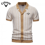 Callaway 2026 Suvine Tikitud Uus Naiste L&uuml;hikeste Varrukatega Kootud Polo Triibuline Moodne &Auml;rip&auml;evane Polo S&auml;rk Naistele S