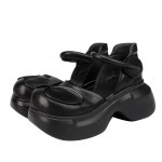 Johnature Mary Jane &uuml;mmarguse ninaga paksude talladega sandaalid naturaalsest nahast mugavad naiste kingad 35 must