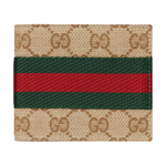 Gucci Web Function Kahekordseks volditav disain GG l&otilde;uendist rahakott Unisex rahakott Liivapruun 867335-FAF1B-9653 Basic Set (Bag+Dust Bag)