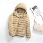 Talvine &uuml;li&otilde;huke udunjakk naiste kerge ja l&uuml;hike slim-fit kapuutsiga suuruses &uuml;likerge ja paksendatud paari slim-fit jakk 4XL