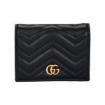 SAINT LAURENT YSL Kuldne Logo Teraline Reljeefne Tepitud T&otilde;mblukuga Veisenahast Rahakott Kaardihoidja Naiste Must Basic Set (Bag+Dust Bag) must