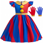 Laste kleit Cosplay Maagiline Digitaalne Tsirkus Pamney Halloweeni Etendus Klouni Kost&uuml;&uuml;m 110cm