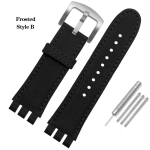23MM Meeste K&auml;ev&otilde;ru Must Pruun Ehtne Vasikanahast Kella Rihm Terasest Pandlaga Kellatarvikud Swatch YOS440 449 401 447 Rihma jaoks 23mm gray