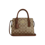 Coach Andrea Carryall 22 Suure Mahutavusega Klassikaline Monogrammiga Kaetud L&otilde;uend ja Sile Nahast Kotti Naiste kott Khaki CP083-IME74 Basic Set (Bag+Dust Bag)