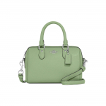 Coach 18 H&otilde;bedane T&auml;hekujuline Logo Plaat Ristl&otilde;ikelise Nahaga Boston Bag Naiste K&auml;ekotid Heleroheline CH157-SVTY6 Basic Set (Bag+Dust Bag)
